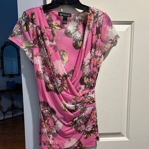 INC International Concepts Pink and Purple Floral Blouse